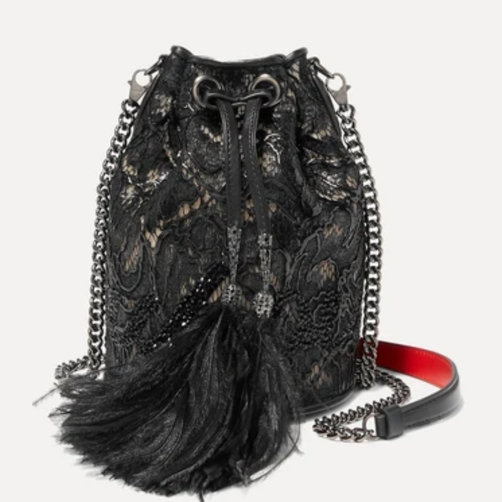 CHRISTIAN LOUBOUTIN Marie Jane Logo Bucket Bag NEW